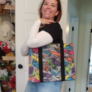YakPak Tote Bag - Cool multi-color feather design